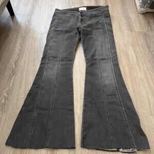 Free People Firecracker Flare Jeans Size 31 Black Wash